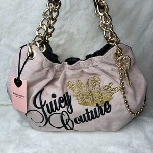Juicy Couture "The Key to Juicy" Velour Four Poster Hobo Bag NWT